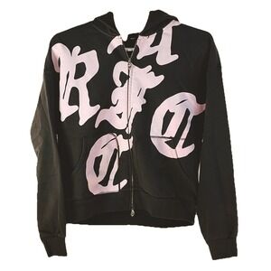 Civil Regime Concrete Serenity Civil Zip Up Hoodie Mens Small Brown Pink Letters